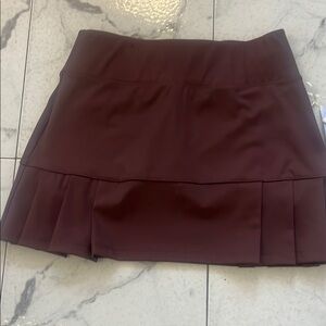 Sigrid Olsen Brown Mini Skater Skirt Pleated